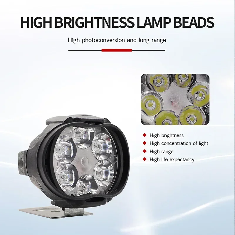 Kit faros antiniebla LED para moto con interruptor