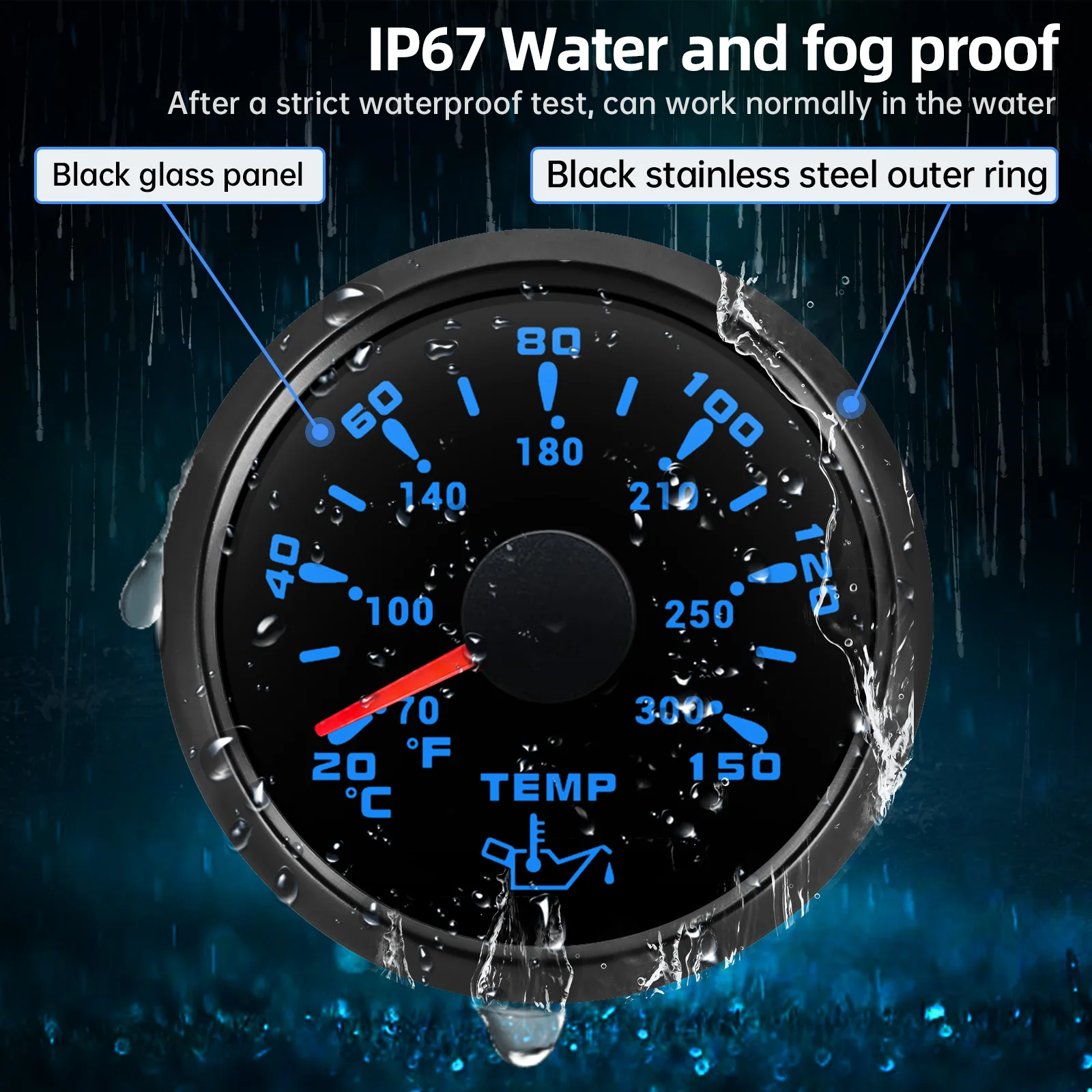 Medidor temperatura aceite - display amarillo brillante