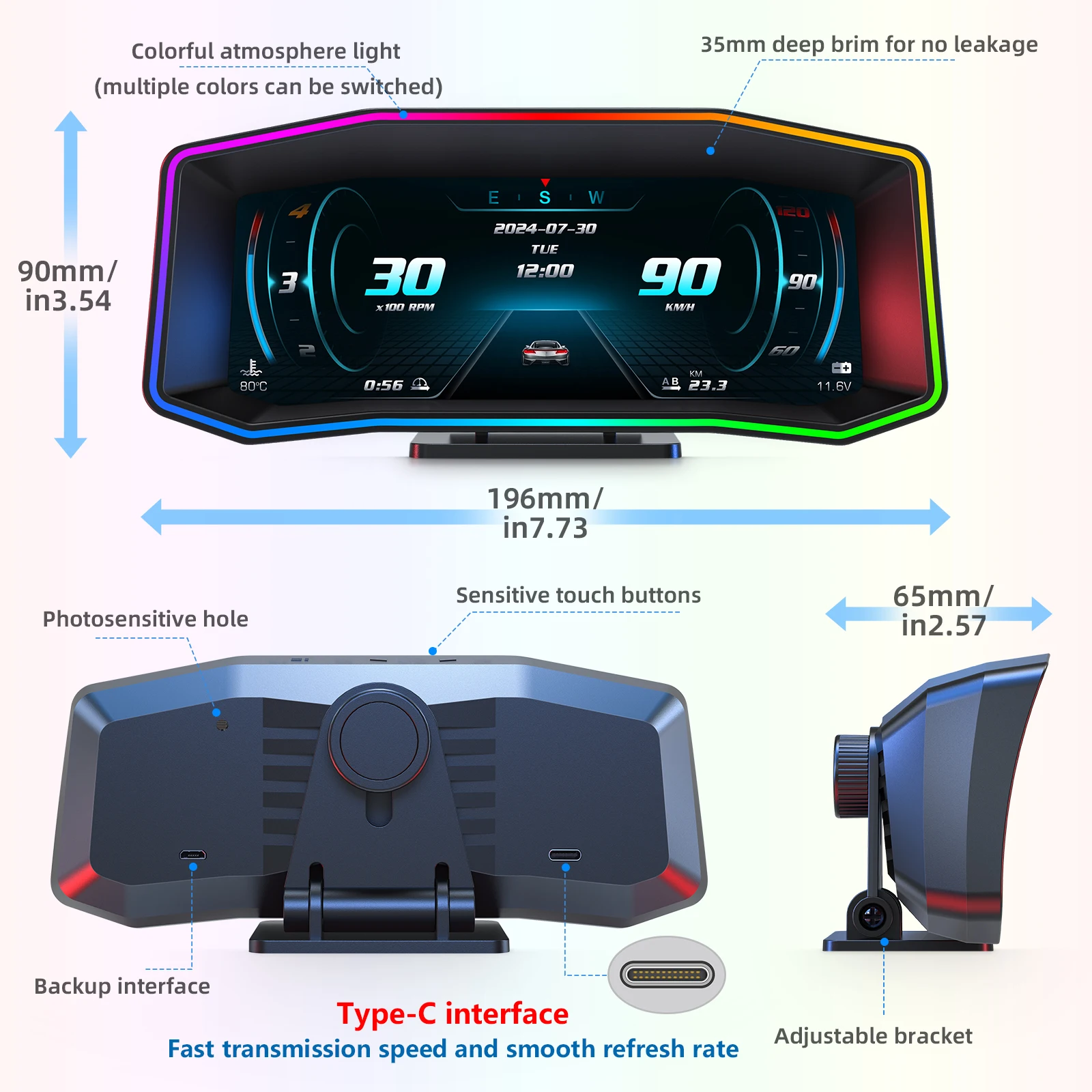 Medidor de inclinación OBD GPS con velocímetro y tacómetro - imagen 5