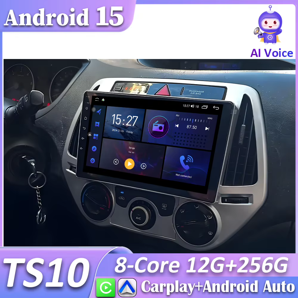 Radio multimedia CarPlay y Android Auto para Hyundai i20 PB 2012-2014