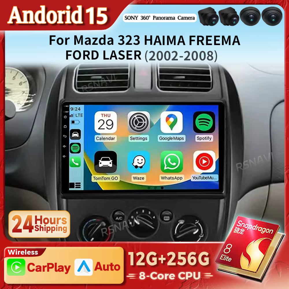 Radio Android 15 RSNAVI con CarPlay para Mazda 323 (2002-2008)