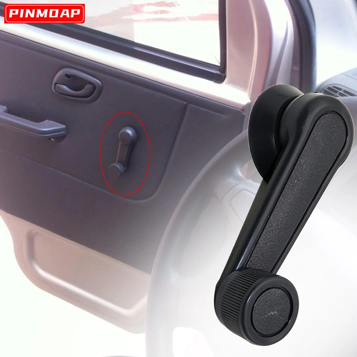 Manivela elevador de ventana ABS negra para coche