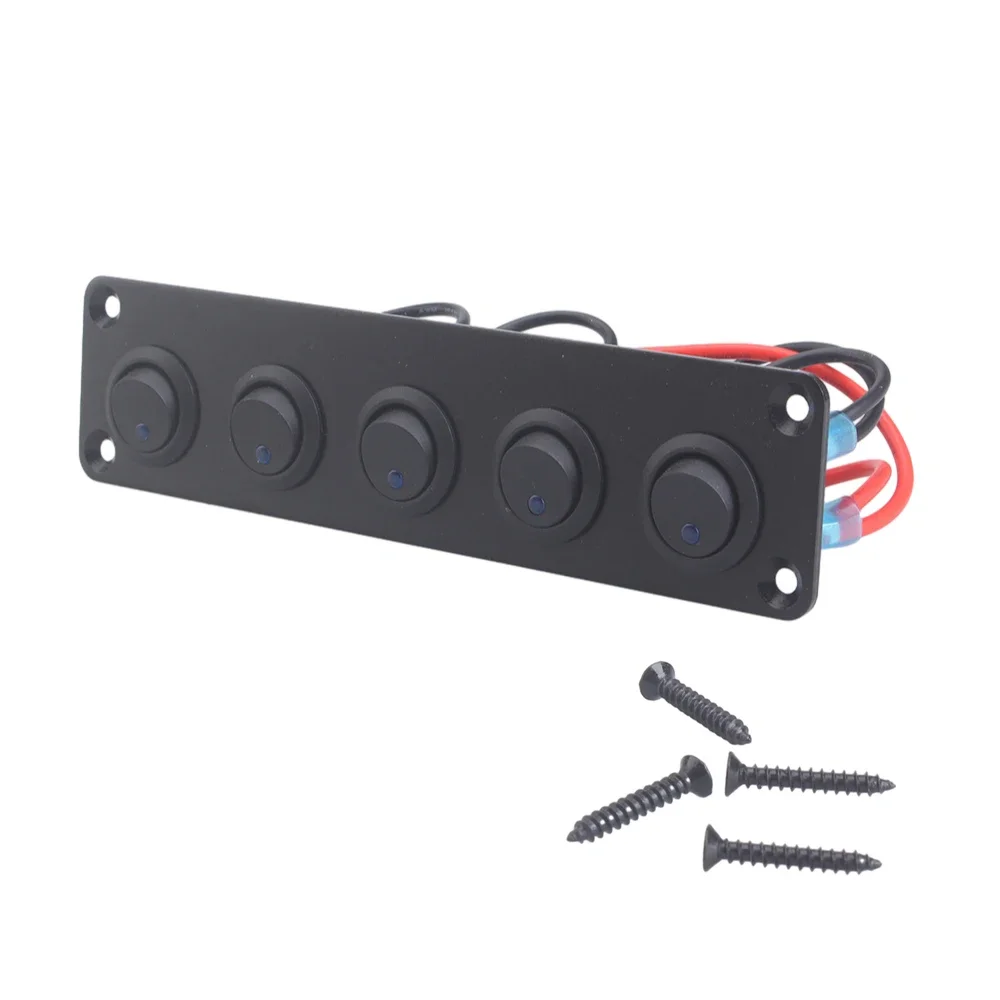 Panel interruptor basculante USB universal LED azul coche y barco - imagen 5