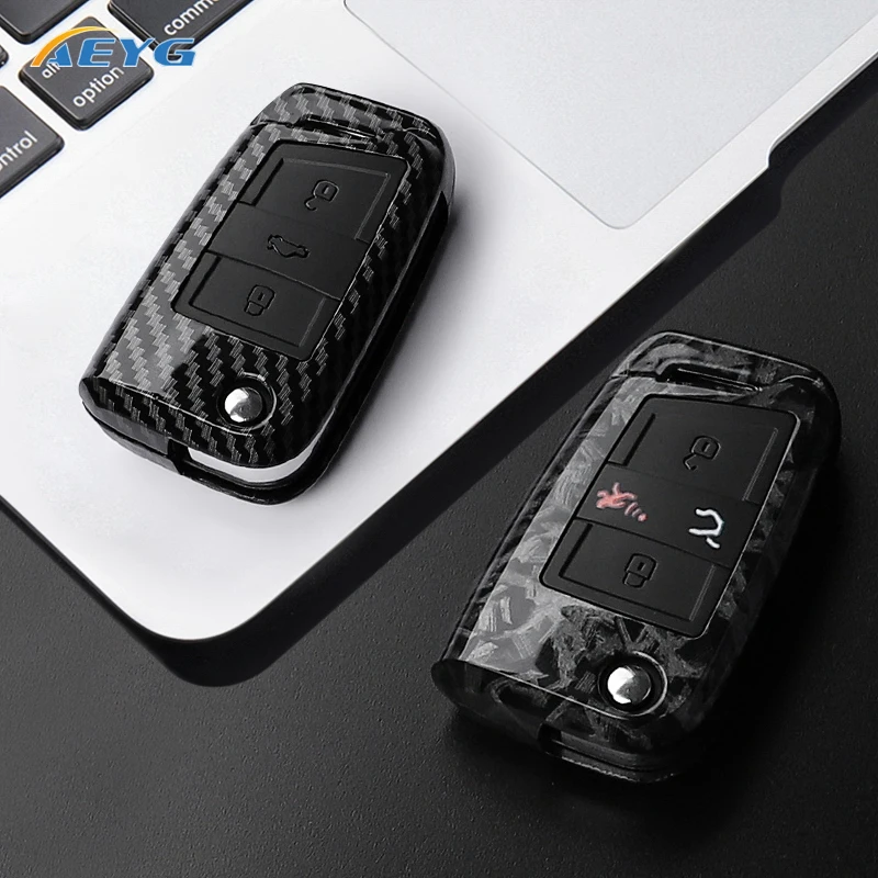 Funda llave fibra carbono ABS para VW Golf 7 y Tiguan MK2 - Seat Ateca - imagen 4