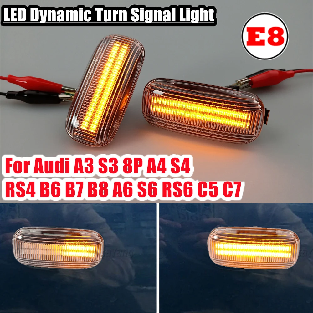 Intermitente LED secuencial lateral para Audi A3 A4 A6 8P B6/C6 05-08
