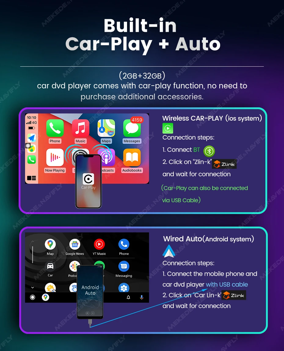Radio Android Auto Bluetooth RDS para VW Golf 5, Passat, Polo Touran - imagen 3