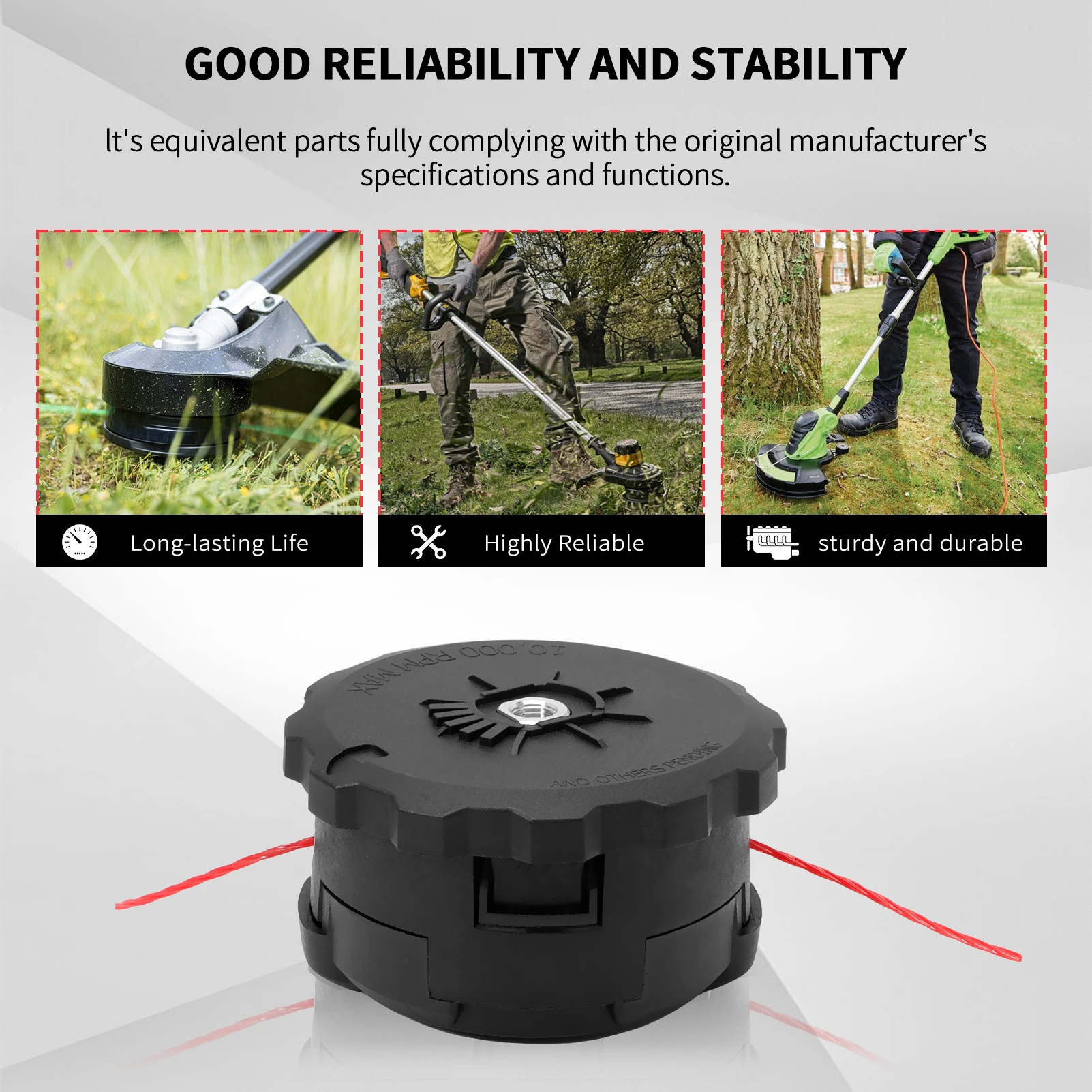 Carrete de hilo para cortacésped, repuesto resistente para verano - imagen 4