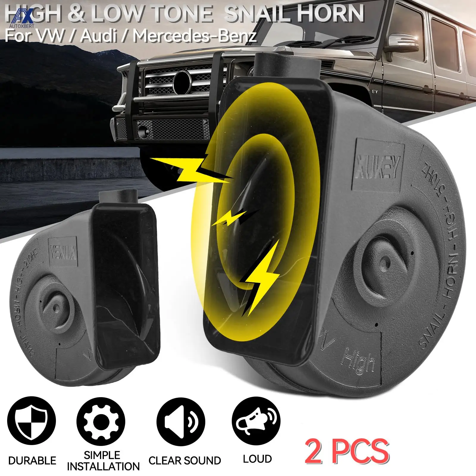5ND951221 Bocina caracol doble 12V resistente al agua – VW Golf Jetta