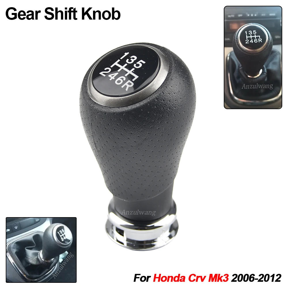 Perilla de cambio de cuero negro para Honda CR-V III 2006-2012 - imagen 4