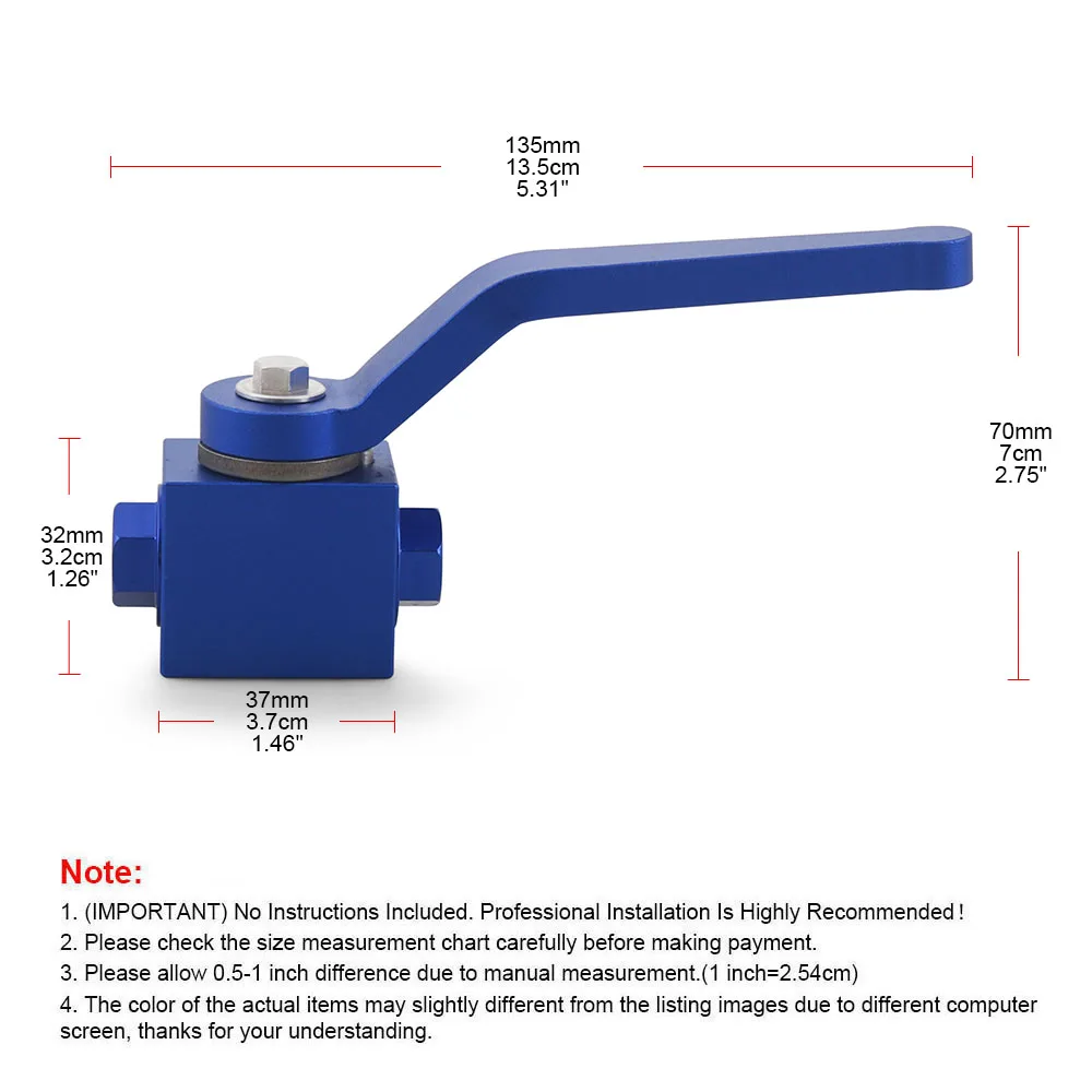 Válvula de corte para línea de freno de aluminio NPT 1/8" - imagen 3