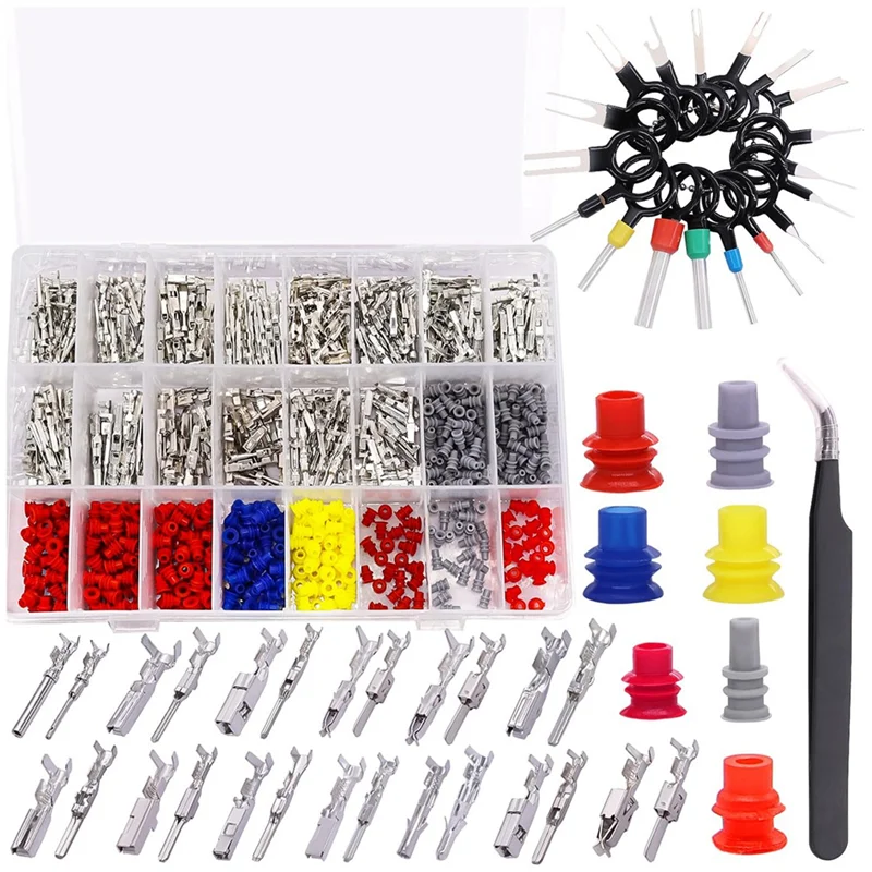 Kit de conectores automotriz de 26 pines con terminales de 1 a 3,5 mm