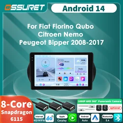 Autorradio Android 14 con CarPlay – Fiat Fiorino, Qubo, Nemo, Bipper