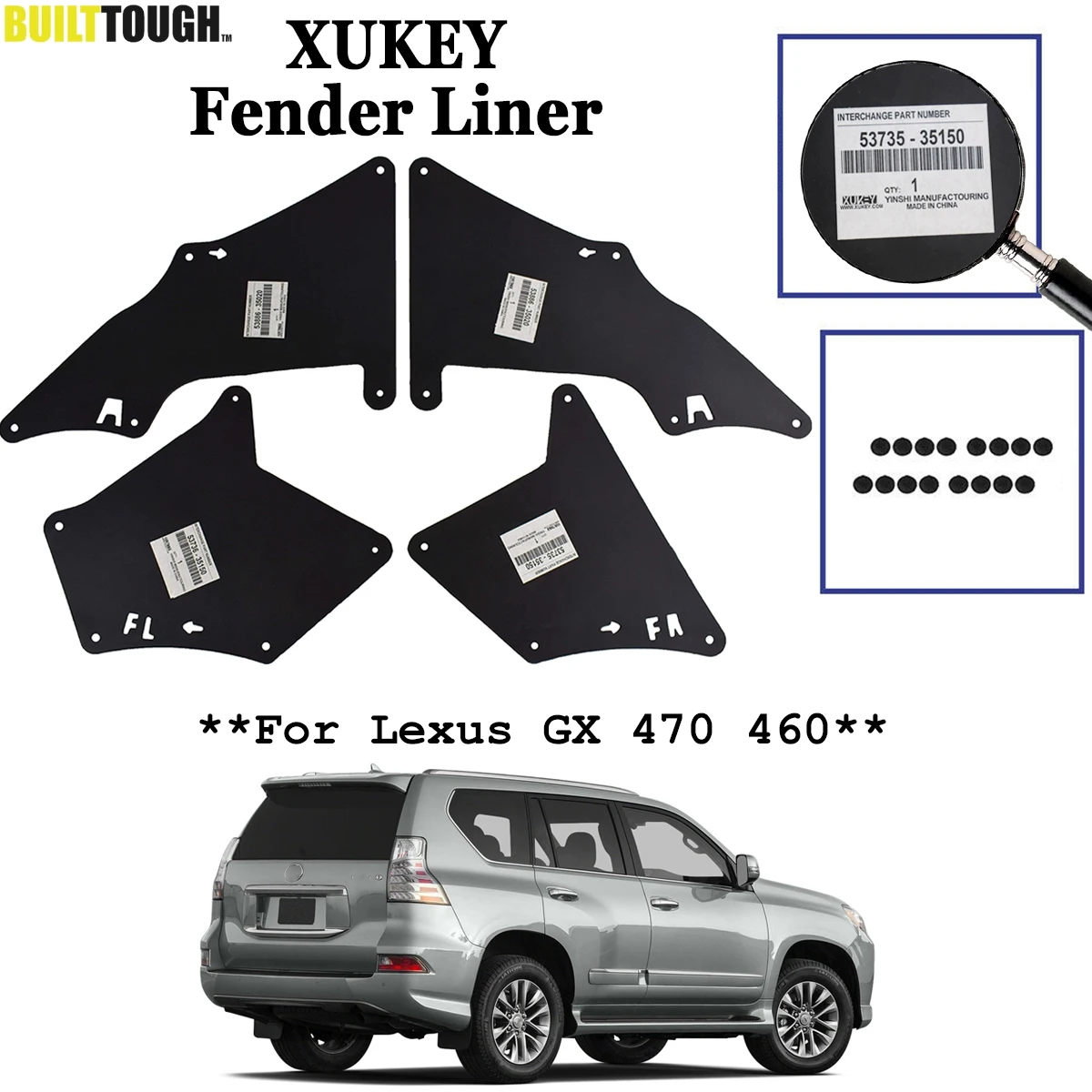 Revestimiento de paso de rueda para Lexus GX 470 y GX 460 (2003-2020)