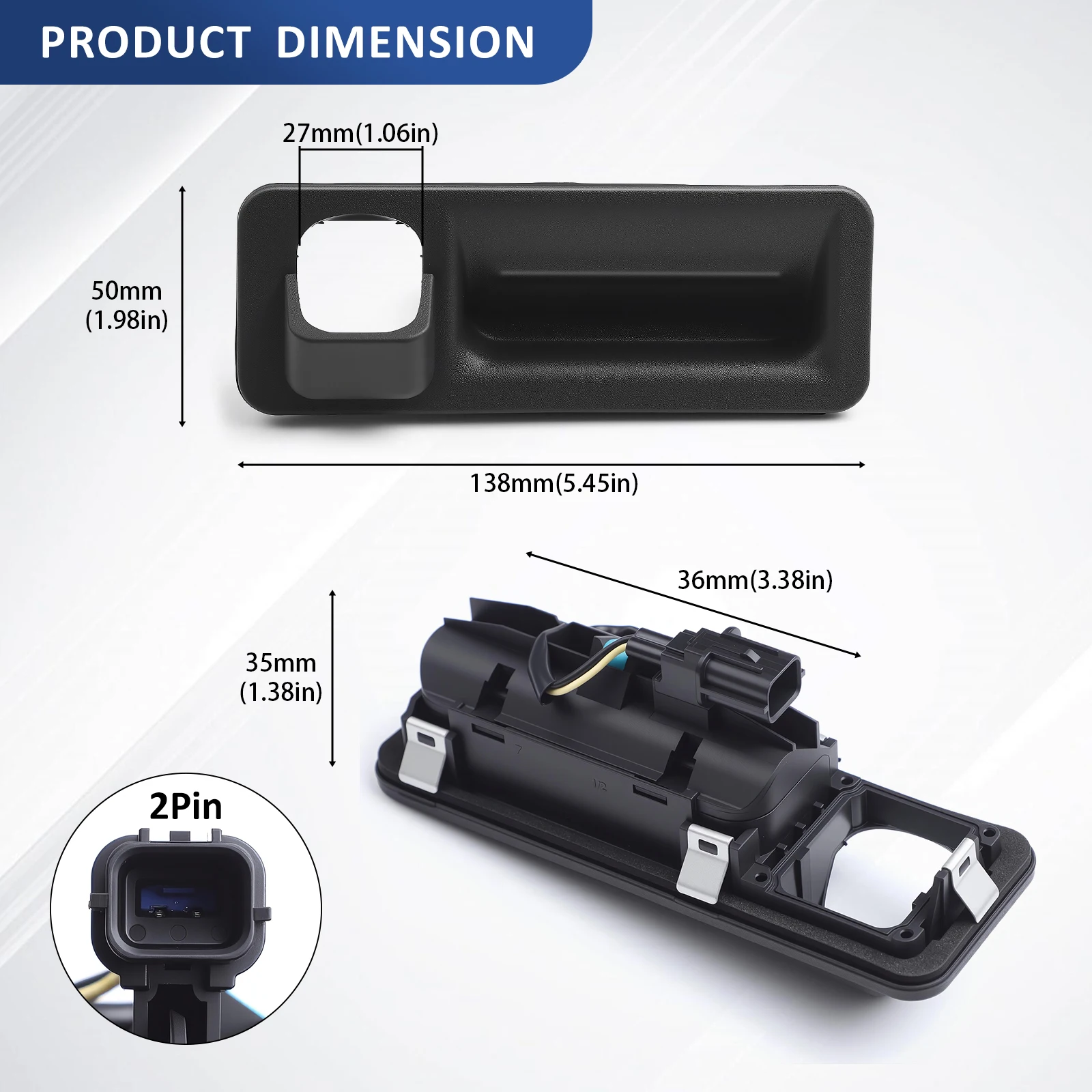 1 unidad de cerradura de tapa de maletero de interruptor de puerta trasera exterior de coche 81260D9010 para Sportage 2017-2019 manija de cerradura de tapa de maletero exterior para Kia - imagen 3