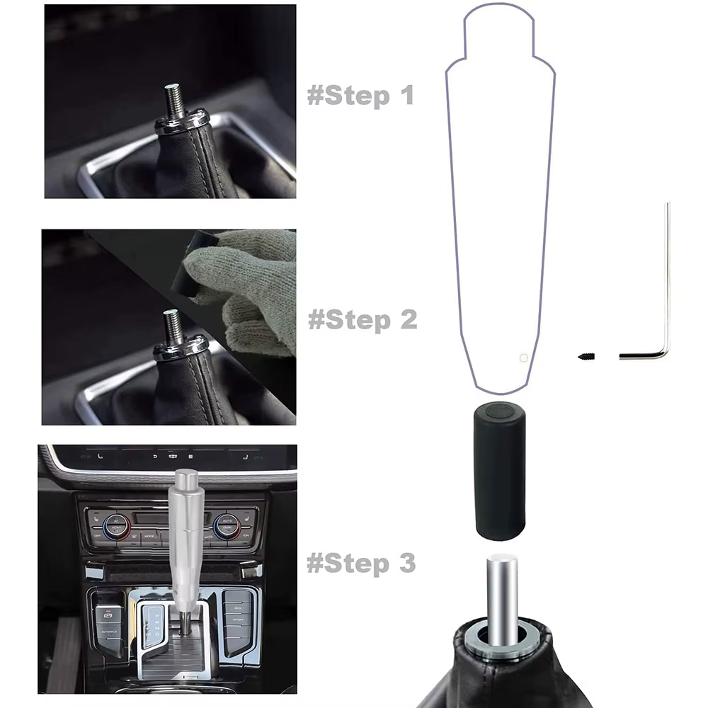 Perilla Palanca Cambios Automática Universal Aluminio 145mm - imagen 4