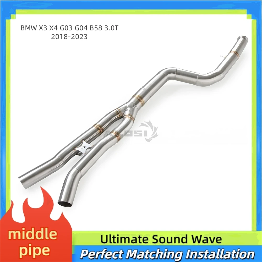 Tubo intermedio de escape inoxidable BMW X3/X4 B58 3.0T con OPF