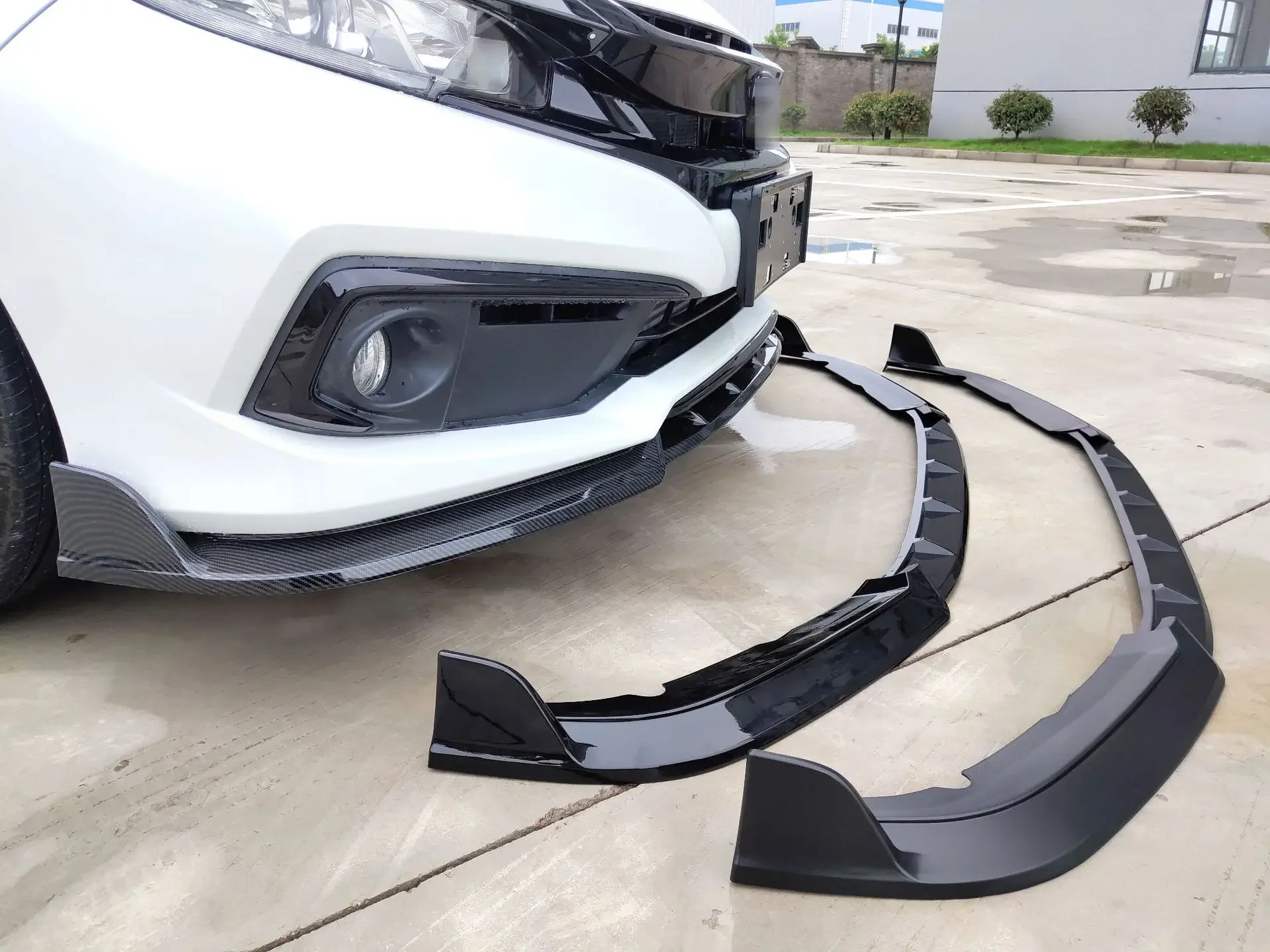 Splitter delantero con acabado efecto carbono para Honda Civic Sedan 2019-2021 - imagen 5