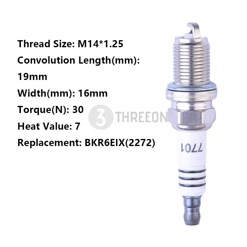 Bujías de iridio universales THREEON cabezal pequeño no turbo M14x1,25