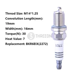 Bujías de iridio universales THREEON cabezal pequeño no turbo M14x1,25