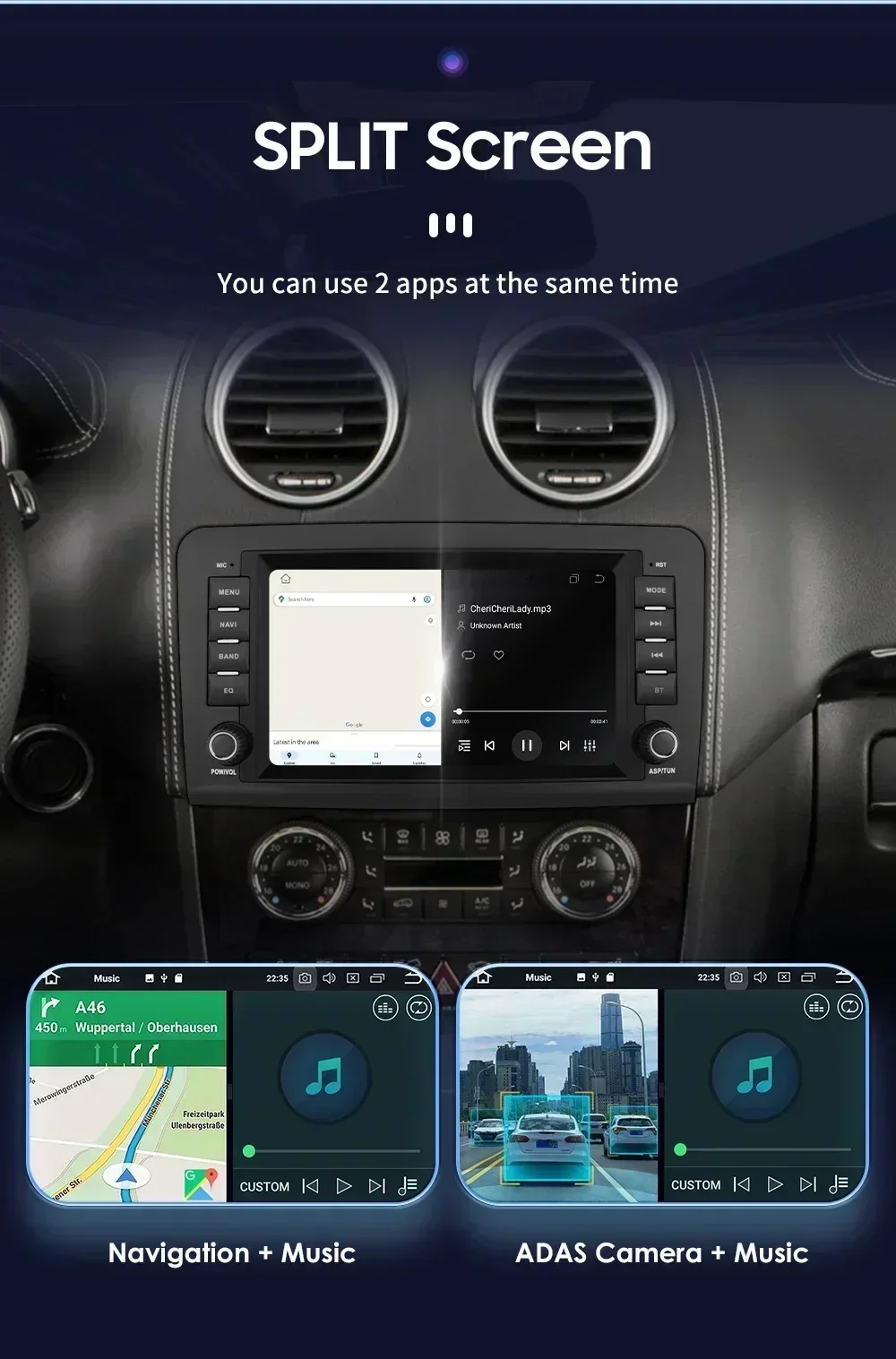 Autoradio Android Hizpo 8 pulgadas GPS Carplay DSP – Mercedes Clase M W164 - imagen 5