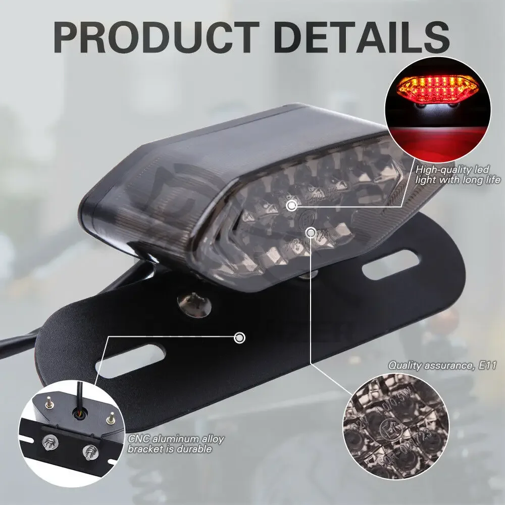 Luces LED intermitentes freno y matrícula para motocicleta - imagen 4