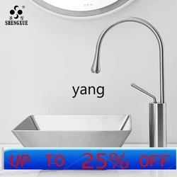 CX lavabo de mesa de acero inoxidable cuadrado para baño pequeño