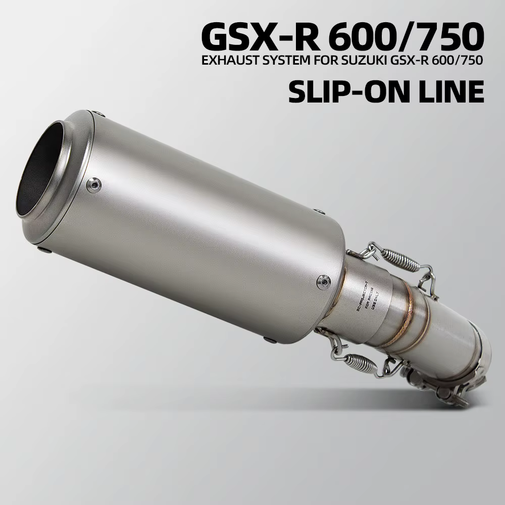 Escape Slip-On y tubo medio para motocicleta Suzuki