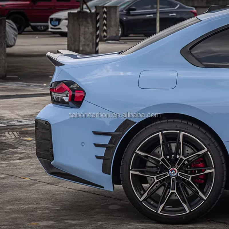 2023 para G87 M2 fibra de carbono estilo MP guardabarros delantero y trasero conjunto de ventilación M2 G87 guardabarros delantero y trasero llamarada Kits de carrocería de coche - imagen 3