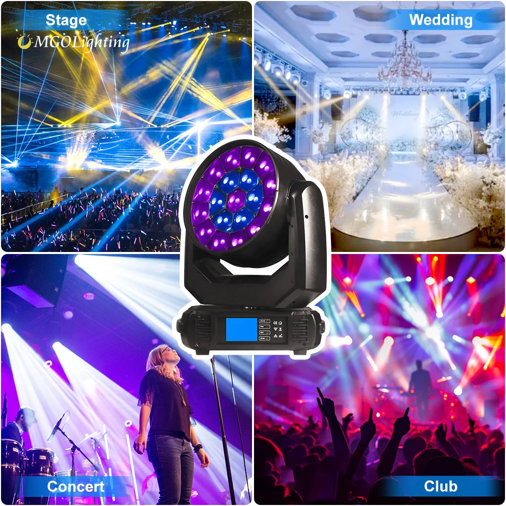 MGOLighting Bee Eye 1940 RGBW K15 R0be Spider Zoom Wash cabezal móvil para eventos equipo de iluminación de escenario profesional - imagen 5