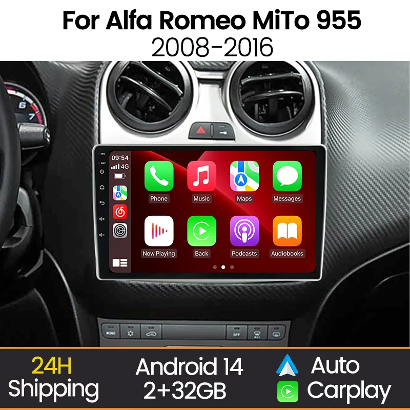 Autoradio Android CarPlay GPS Alfa Romeo MiTo 955 2008-2016