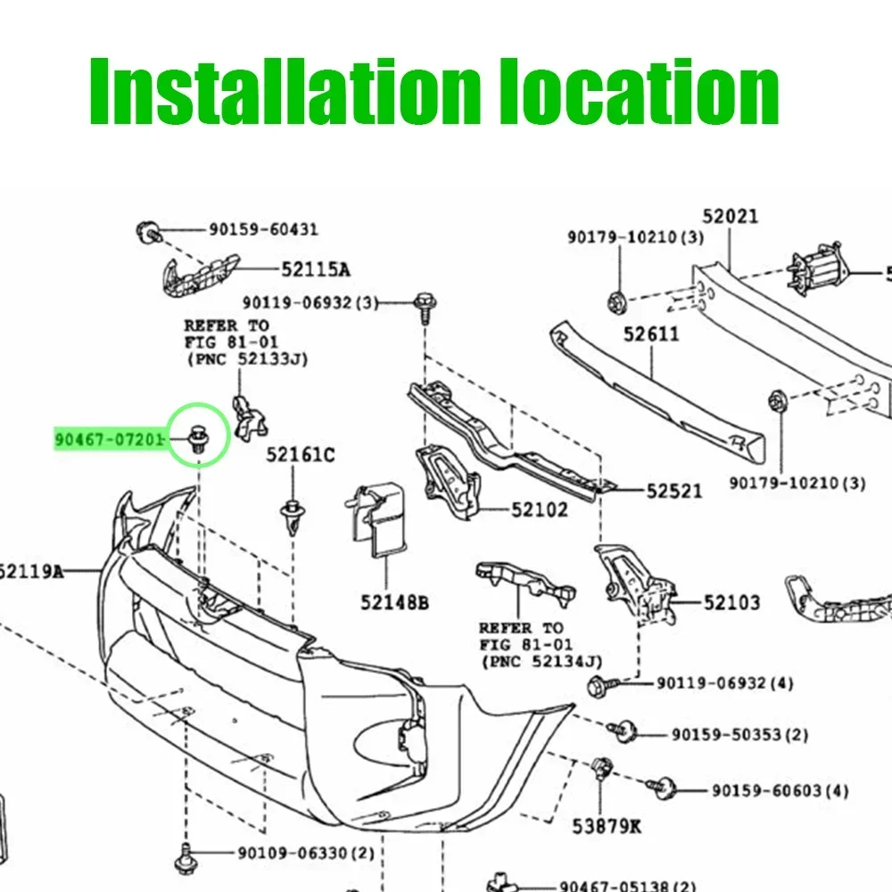 Clip remache empuje Toyota Auris 2006-2016 - imagen 2