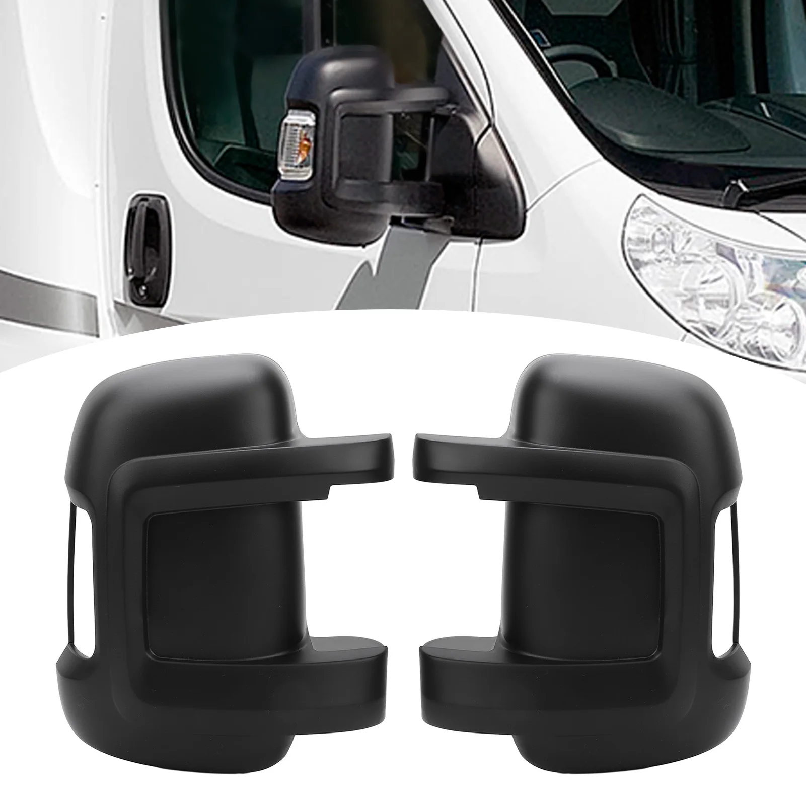 Cubierta protectora de espejo retrovisor negro para Fiat Ducato 250 desde 2006
