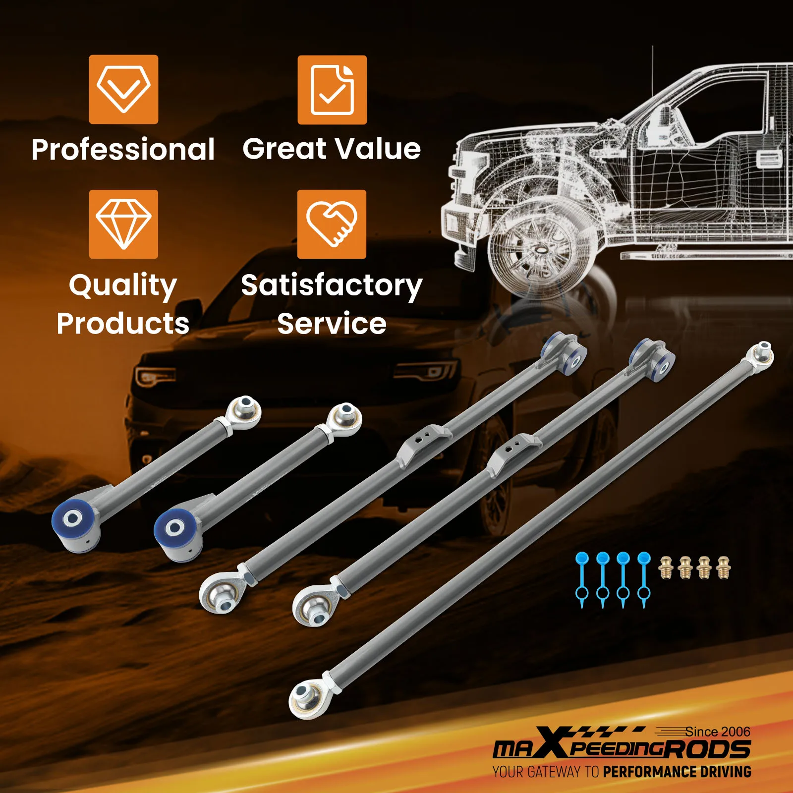 Brazos de control y barra de pista kit elevación – Toyota FJ Cruiser - imagen 4