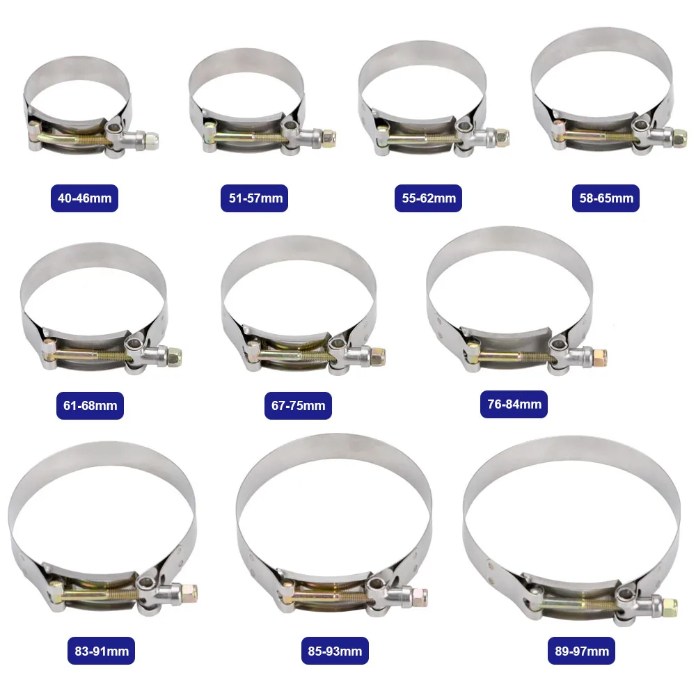 Acoplador escape silicona con abrazadera perno T - junta flexible reforzada - imagen 5