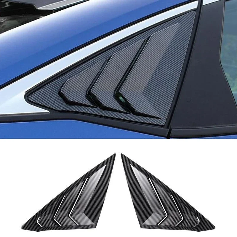 Embellecedor de ventilación lateral de rejilla de ventana para Honda Civic 11. a generación 2021-2023, cubierta de obturador de ventana trasera, accesorios negros brillantes
