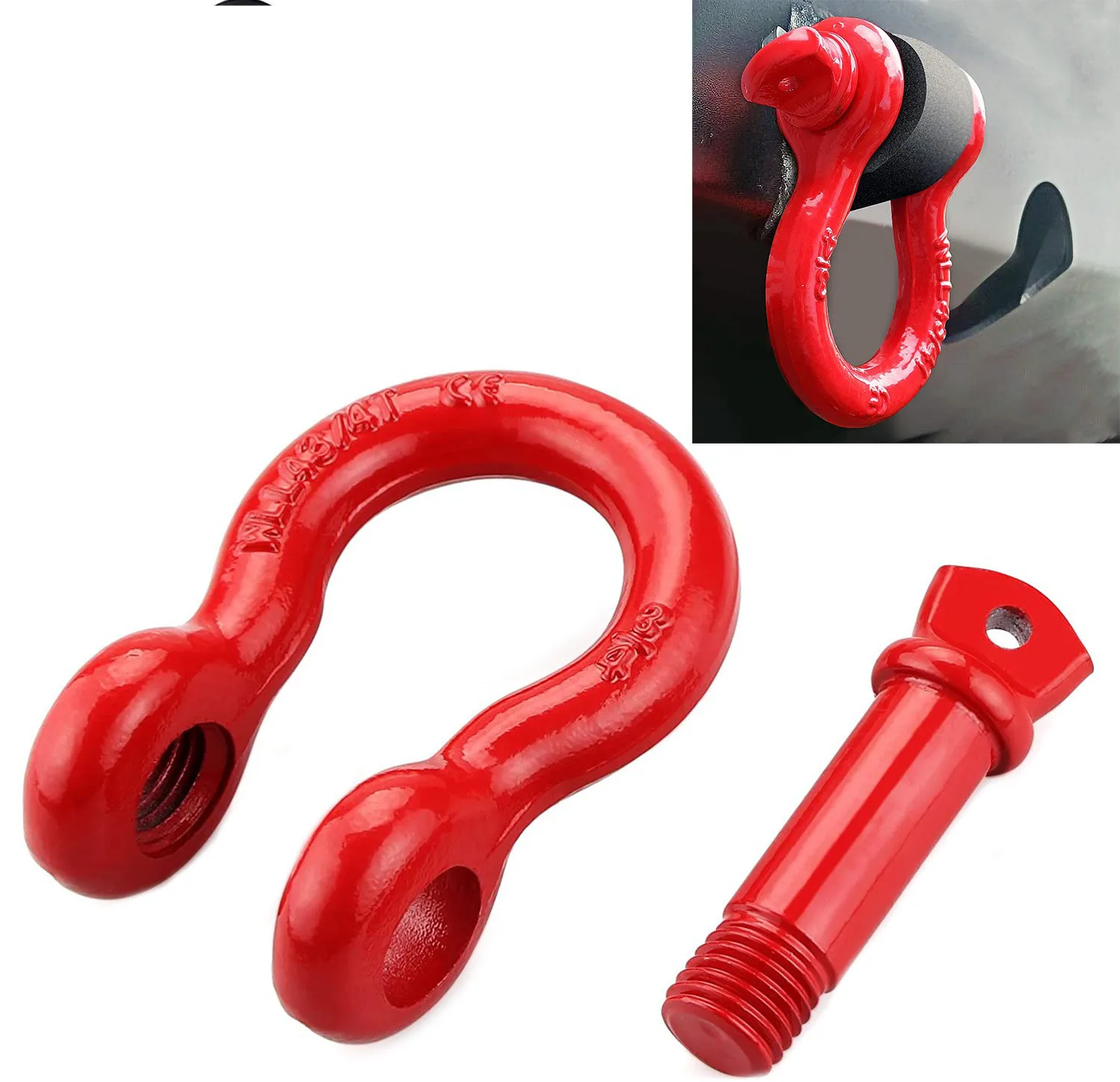 Pack de dos grilletes con anillo en D para modificación de vehículos