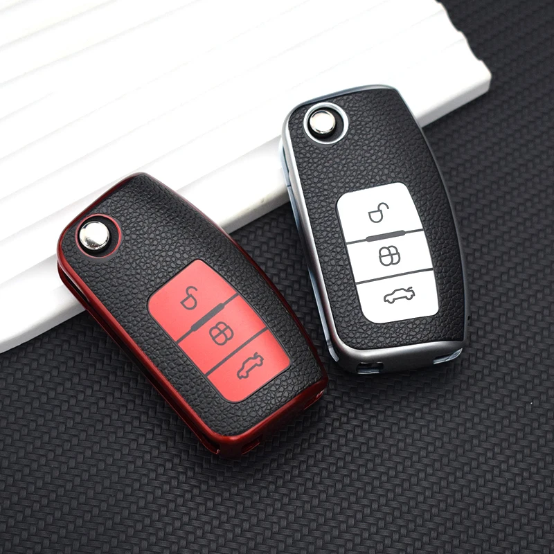 Funda de llave coche TPU efecto piel para Ford Fiesta Focus Kuga - imagen 3
