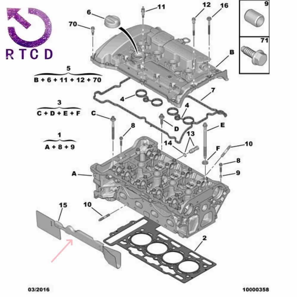 9807522480 Protector térmico de culata – Peugeot 2008/308/408/508