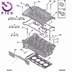 9807522480 Protector térmico de culata – Peugeot 2008/308/408/508