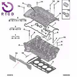 9807522480 Protector térmico de culata – Peugeot 2008/308/408/508