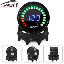 Tacómetro digital analógico 52 mm 20 LED con voltímetro – 12 V