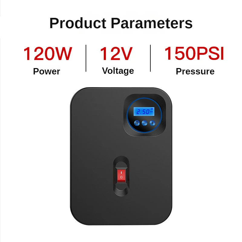 EAFC-Bomba infladora portátil para coche, inflador de neumáticos, compresor de aire, pantalla Digital, estilo con cable/inalámbrico - imagen 3