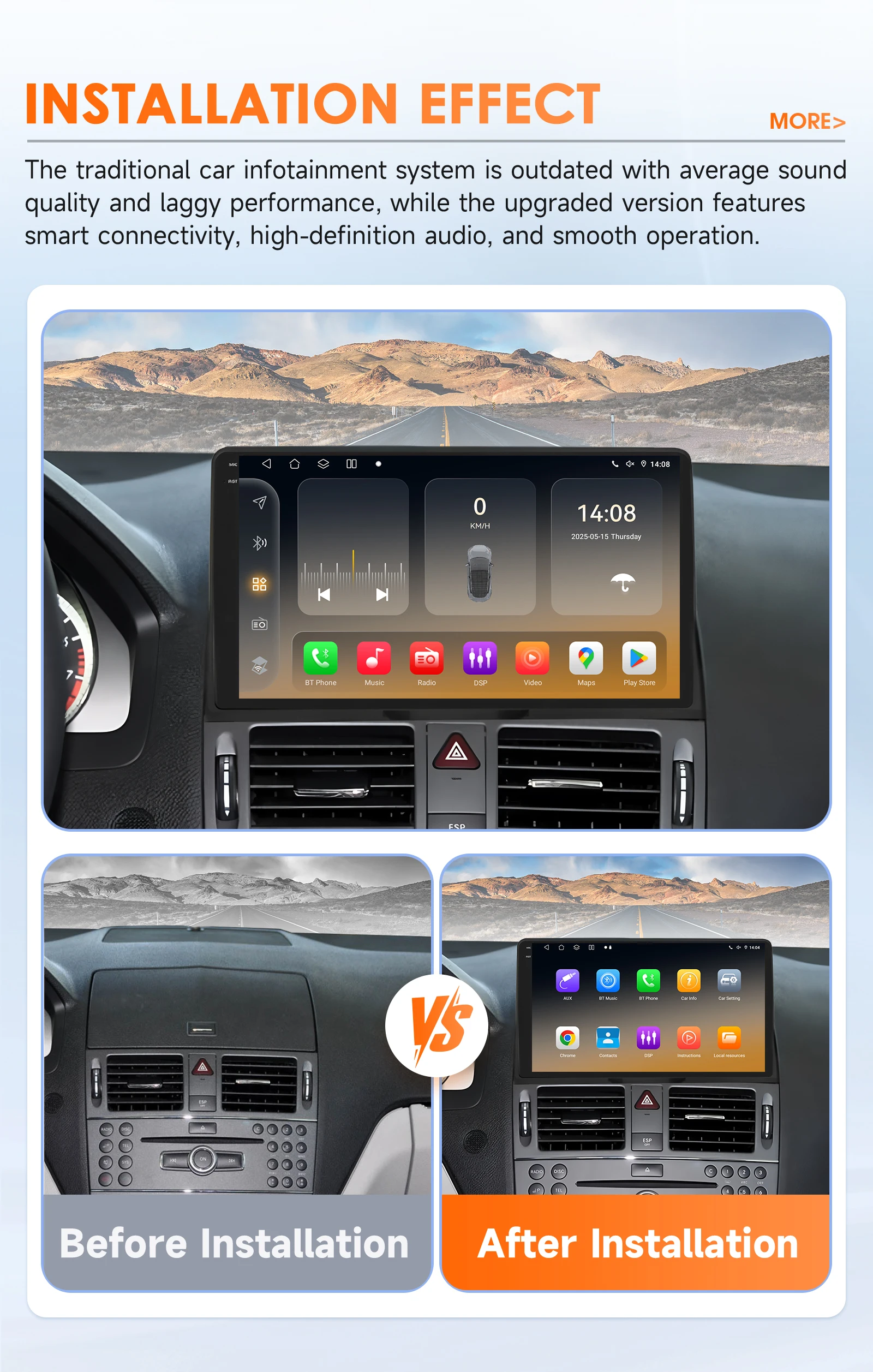 Hizpo radio con Android Auto para Mercedes Clase C W204 2007-2010 - imagen 2