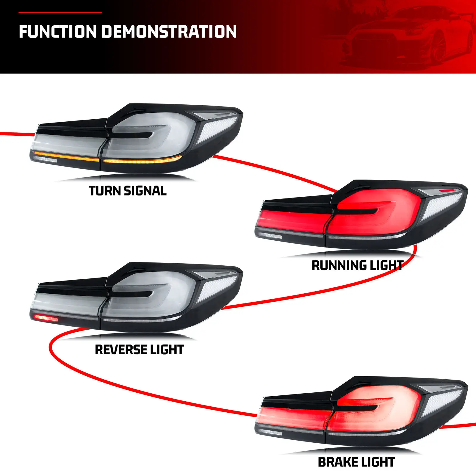 Luces traseras LED BMW G30 F90 M5 5-Series 2017-2020 secuencial azul - imagen 2