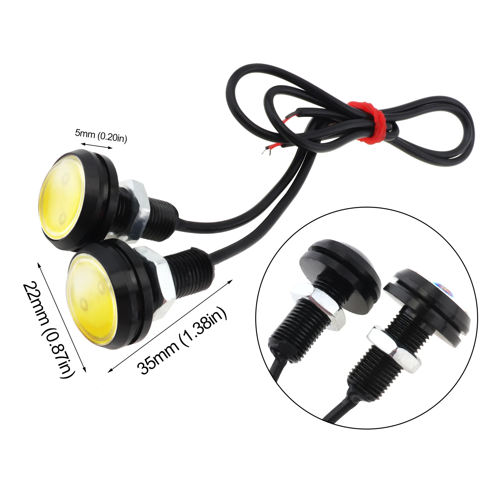 Luces diurnas LED DRL 22mm universales para coche - imagen 2