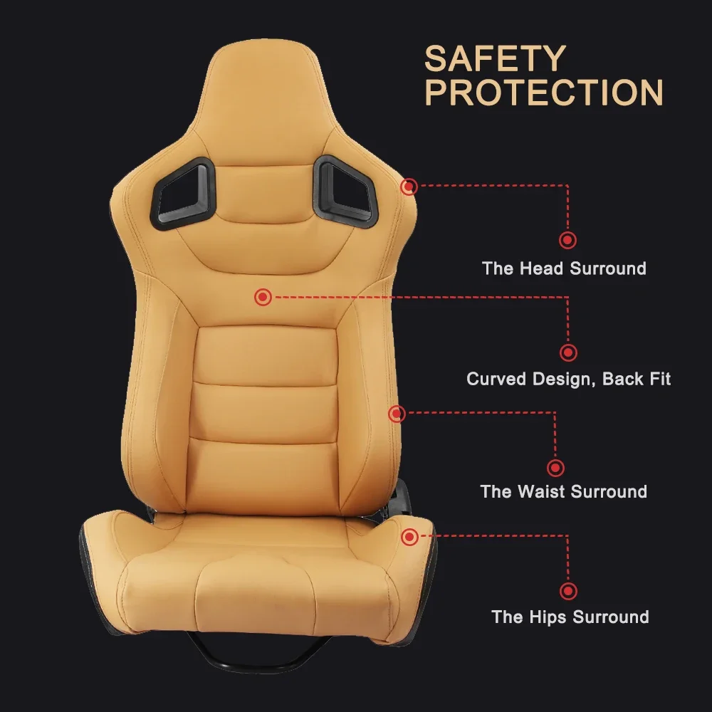 Asiento de carreras ajustable universal para simulador, PVC negro-rojo - imagen 5