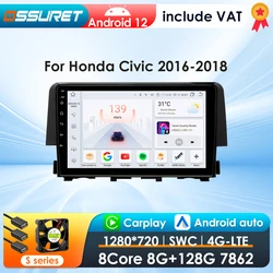 Autoradio Android Honda Civic 10 (2016-2018) 2DIN CarPlay pantalla multimedia