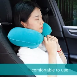 Almohada de viaje para coche en U con funda de felpa suave