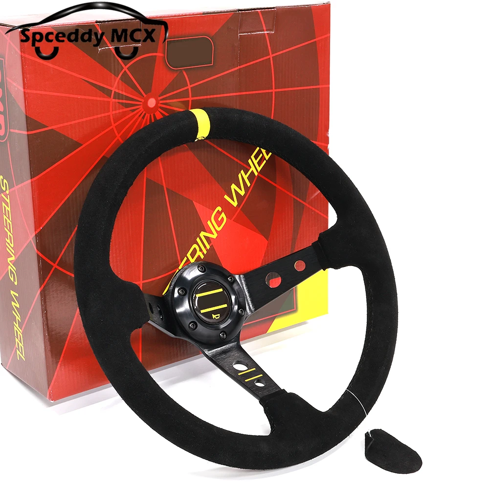 Volante deportivo universal OM de gamuza con plato profundo - imagen 5