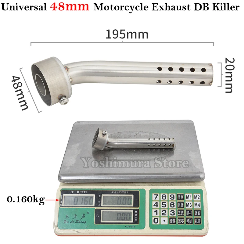 Silenciador universal de escape para moto de 48 mm con DB killer